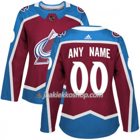 Nainen NHL Colorado Avalanche Custom Adidas 2017-2018 Burgundy Punainen Authentic